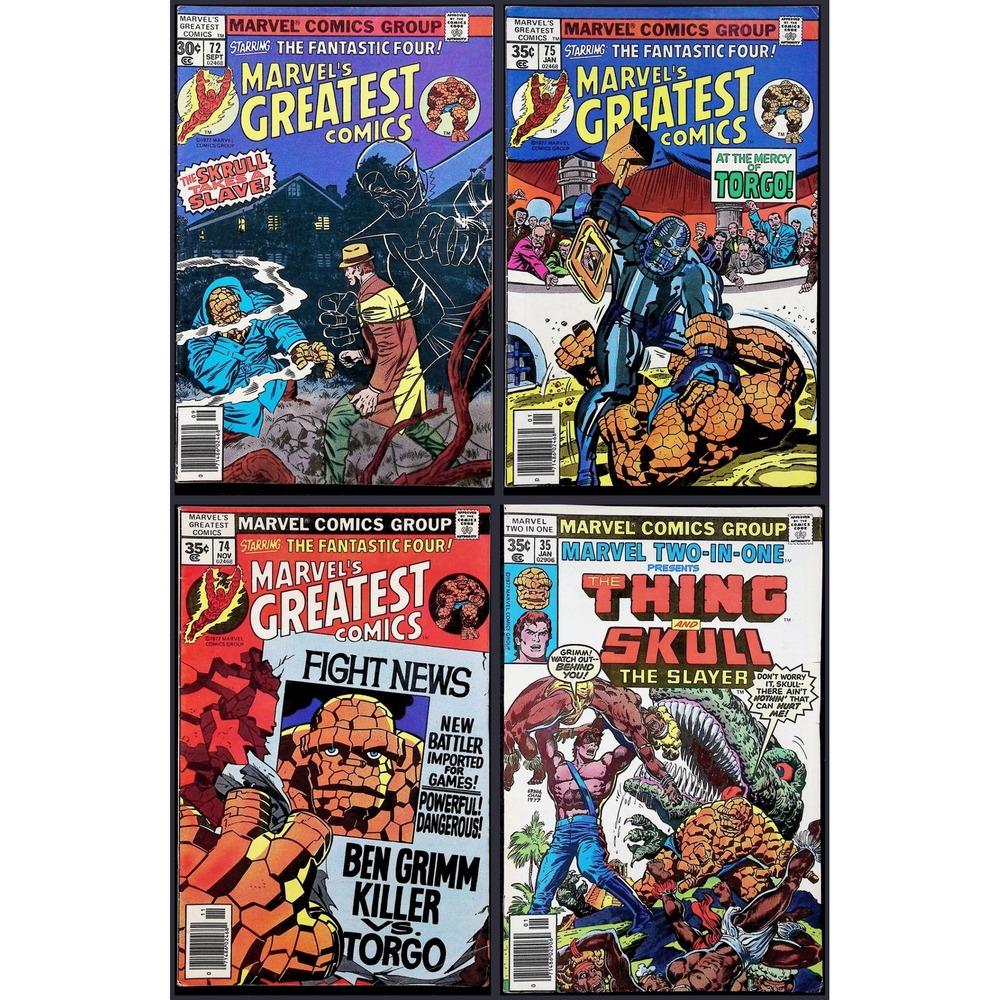 Marvel Comic 4x Lot Marvel's Greatest #72 74 75‎ Marvel Two-In-One 35 Newsstand